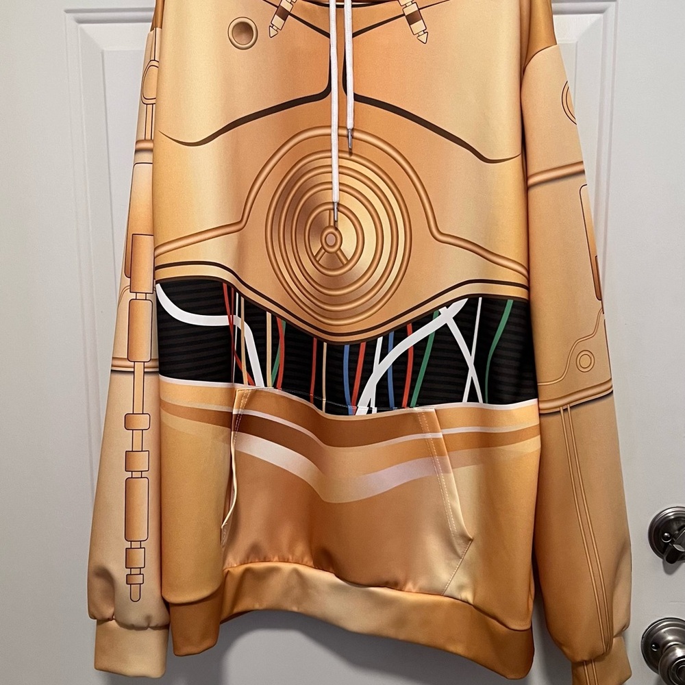 Gold Color C3PO Geek Hoodie
